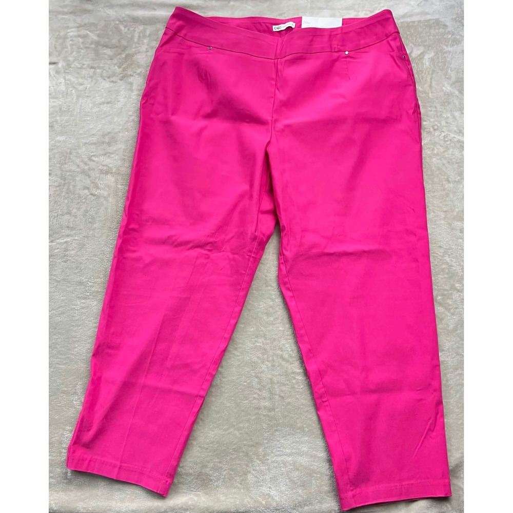 NWT New Cato Women's Hi-Rise Slim Ankle Pants Fuchsia Pink Plus Size 20W